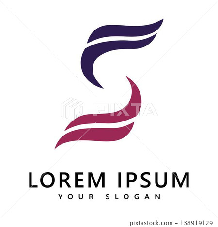 Abstract Logo Icon with Curved Purple and Maroon Shapes Abstract Logo Icon with Curved Purple and Maroon Shapes 138919129