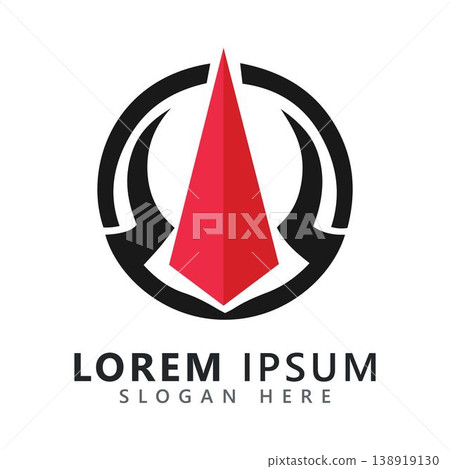 Minimalist Logo Icon with Red Triangle and Wings 138919130