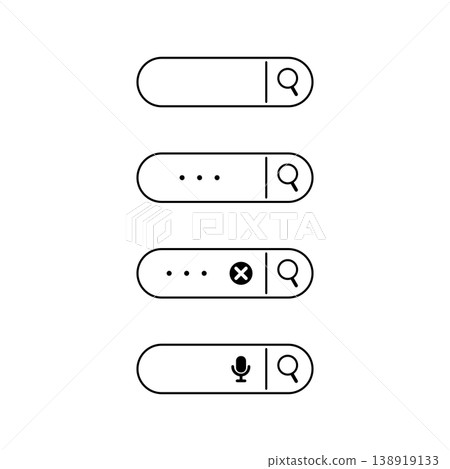 Search bar icon illustration set - simple Search bar icon illustration set - simple 138919133