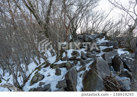 Snow-covered Mt. Akagi climbing routes and surrounding areas Snow-covered Mt. Akagi climbing routes and surrounding areas 138919293