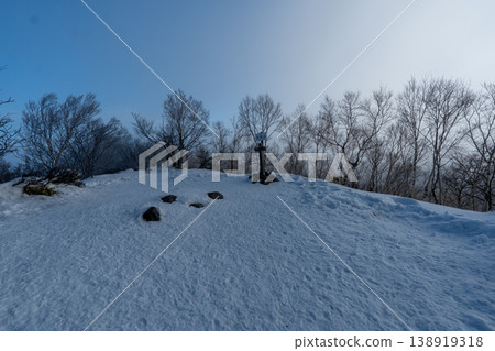 赤城山積雪覆蓋的登山路線及週邊地區 138919318