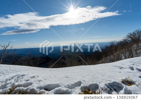 Snow-covered Mt. Akagi climbing routes and surrounding areas Snow-covered Mt. Akagi climbing routes and surrounding areas 138919367