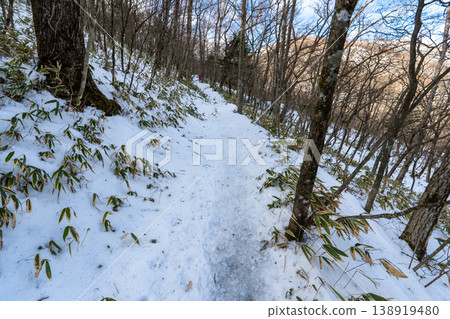 Snow-covered Mt. Akagi climbing routes and surrounding areas Snow-covered Mt. Akagi climbing routes and surrounding areas 138919480