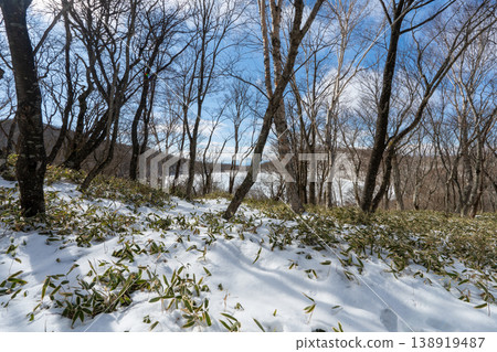 Snow-covered Mt. Akagi climbing routes and surrounding areas Snow-covered Mt. Akagi climbing routes and surrounding areas 138919487