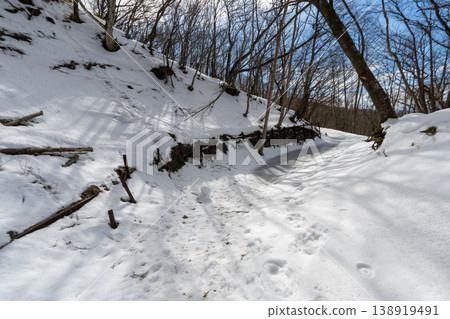 Snow-covered Mt. Akagi climbing routes and surrounding areas 138919491
