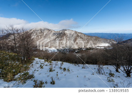 Snow-covered Mt. Akagi climbing routes and surrounding areas Snow-covered Mt. Akagi climbing routes and surrounding areas 138919585