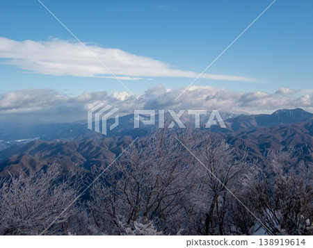 Snow-covered Mt. Akagi climbing routes and surrounding areas Snow-covered Mt. Akagi climbing routes and surrounding areas 138919614