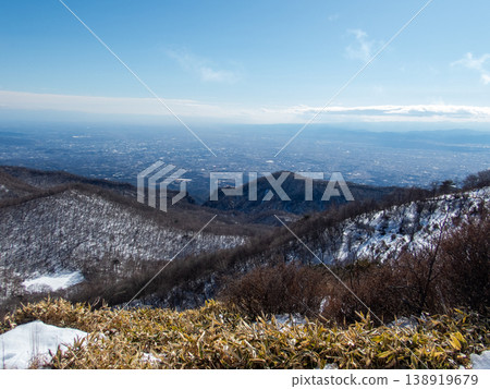 Snow-covered Mt. Akagi climbing routes and surrounding areas Snow-covered Mt. Akagi climbing routes and surrounding areas 138919679