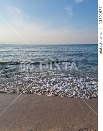 This is a beach where waves crash. 138919734