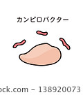 Illustration of raw chicken breast and Campylobacter 138920073