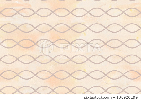Bakery branding seamless watercolor pattern with rope ornament on warm beige background. Hand painted repeating border design. Packaging, textile, wrapping paper, organic food branding, surface print 138920199