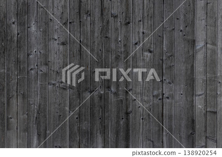 Gray weathered wooden plank wall texture with aged vertical boards Gray weathered wooden plank wall texture with aged vertical boards 138920254