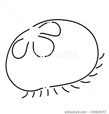 線條斷斷續續的水母線描插圖。 138920257