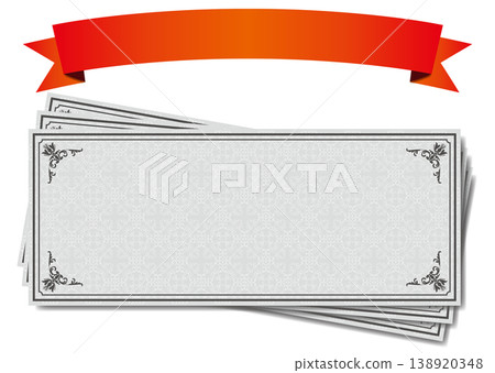 Coupon and ribbon 138920348