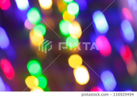 Colorful bokeh lights background with defocused glowing circles for celebration and holiday Colorful bokeh lights background with defocused glowing circles for celebration and holiday 138920494