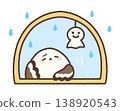 雨中的窗邊，一隻神情憂鬱的長尾山雀。 138920543