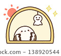 陽光明媚的日子裡，一隻長尾山雀正凝視著窗外。 138920544