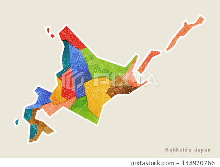 Simple watercolor map of Hokkaido (vector) Simple watercolor map of Hokkaido (vector) 138920766