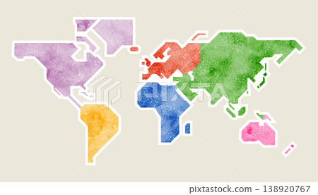 簡易水彩世界地圖（向量圖） 138920767