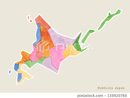 Simple watercolor map of Hokkaido (vector) Simple watercolor map of Hokkaido (vector) 138920768