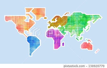 Simple watercolor world map (vector) Simple watercolor world map (vector) 138920770