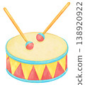色彩鮮豔的小鼓插畫嬰兒玩具 138920922