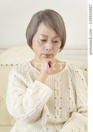 Senior woman with poor physical condition Senior woman with poor physical condition 138920987