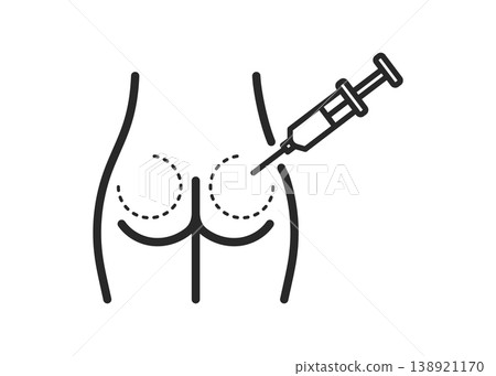 Buttock Augmentation Cosmetic Injection and Gluteal Treatment Icon 138921170
