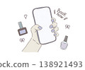 適用於美甲沙龍的簡潔易用的手繪圖形（紫色，簡約風格） 138921493