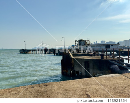 View from the ferry terminal on Penang Island, Malaysia 138921864