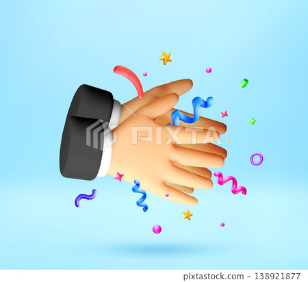 3D Clapping hands representing applause 138921877