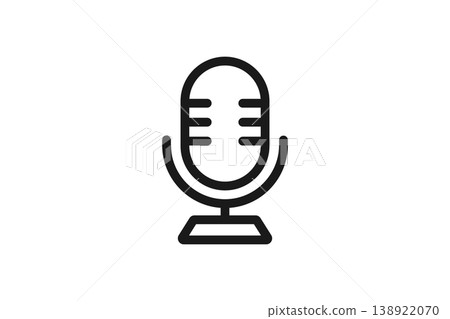 A simple line drawing icon of a microphone. A simple line drawing icon of a microphone. 138922070