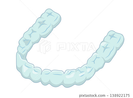 正畸治療中使用的牙套示意圖。 138922175
