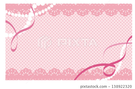 Romantic lace, pearl, and ribbon decorative background Romantic lace, pearl, and ribbon decorative background 138922320