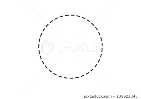 Dashed circle frame Dashed circle frame 138922343