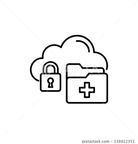 Secure Medical Cloud Storage Icon 138922351