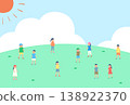 Illustration of children playing in a field 138922370