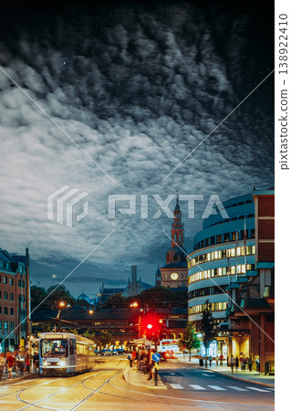 Night street view of Stortorvet and Oslo Cathedral Night street view of Stortorvet and Oslo Cathedral 138922410
