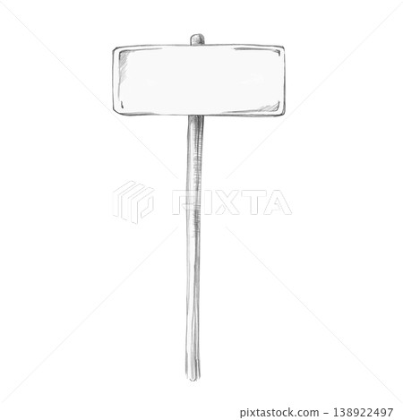 A pencil drawing of a road sign. This isolated illustration is suitable for design in advertising, education, information, marketing, real estate, tourism, and navigation. 138922497