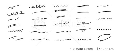 A set of simple, hand-drawn style line art. A set of simple, hand-drawn style line art. 138922520