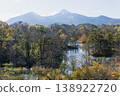 Mount Bandai and autumn foliage from Nakasenuma Observatory in autumn 138922720