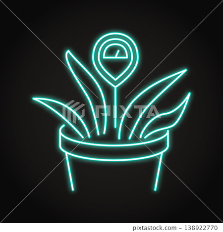 Moisture sensor neon icon 138922770