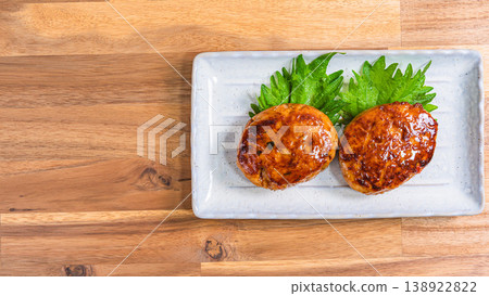 Chicken meatball hamburger steak with sweet and spicy Japanese-style chicken meatballs Chicken meatball hamburger steak with sweet and spicy Japanese-style chicken meatballs 138922822