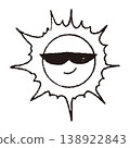 一幅太陽戴著太陽眼鏡的線條畫 138922843
