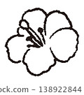 木槿花線描 138922844