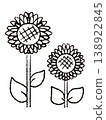簡單的向日葵線描 138922845