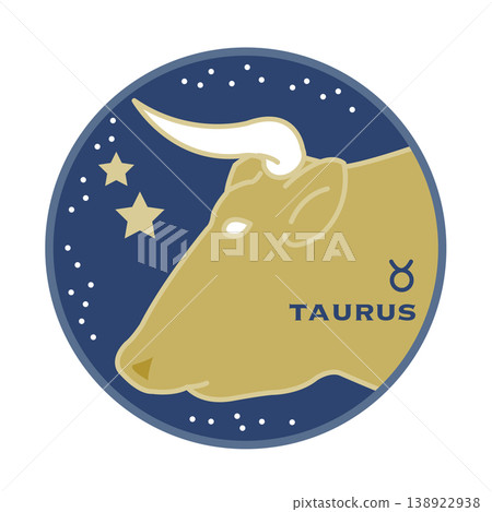 金牛座的簡單星座圖標 138922938