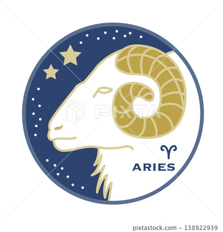 白羊座的簡單星座圖標 白羊座的簡單星座圖標 138922939