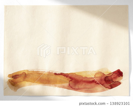 Brown watercolor lines drawn on beige paper, with a background of sunlight filtering through trees. Brown watercolor lines drawn on beige paper, with a background of sunlight filtering through trees. 138923101