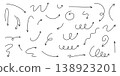 Hand drawn sketch arrow set with curved, spiral and directional doodle arrows collection 138923201